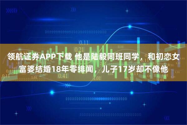 领航证券APP下载 他是陆毅同班同学，和初恋女富婆结婚18年零绯闻，儿子17岁却不像他